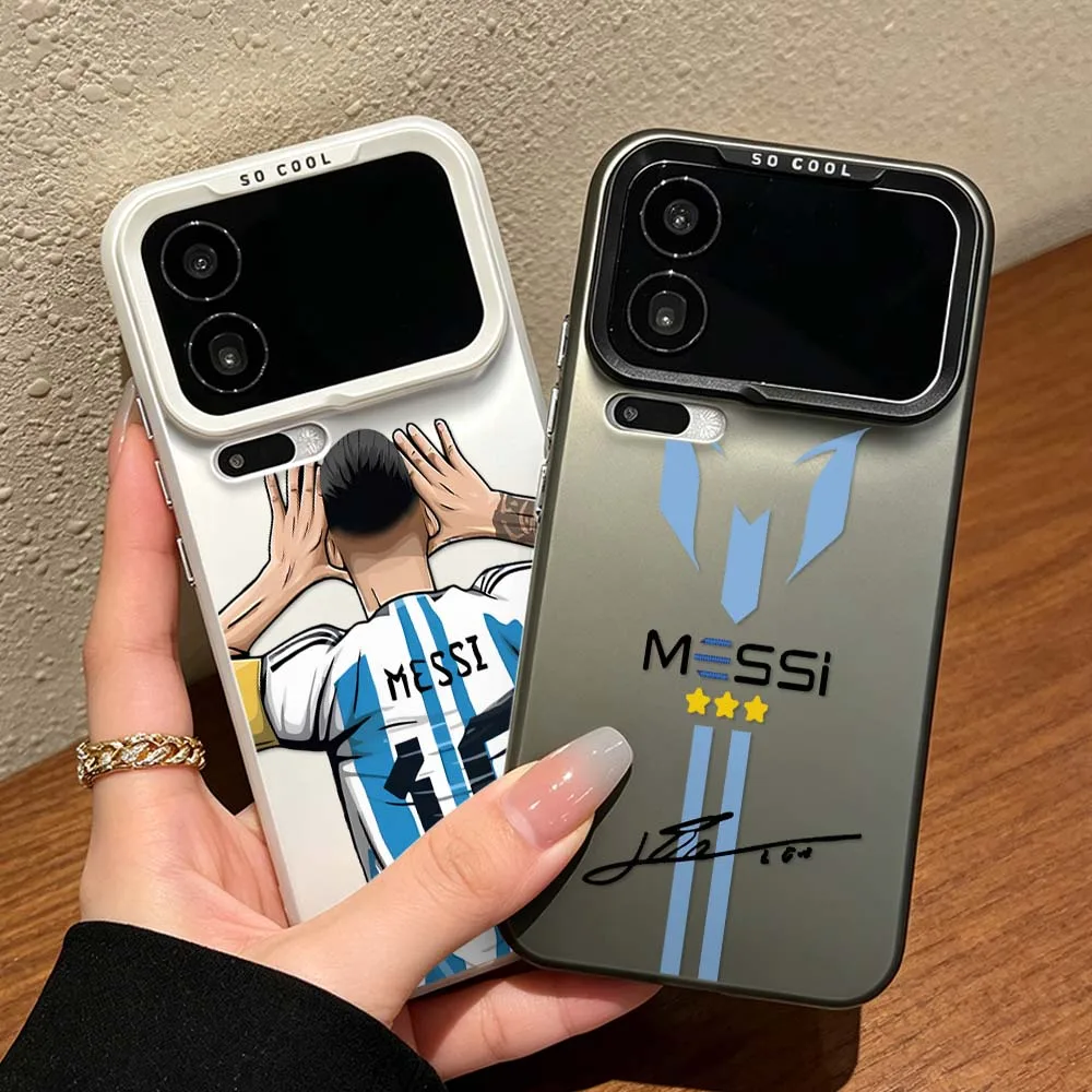 Colorful Silver Football Design Phone Case Featuring M-Messi Design