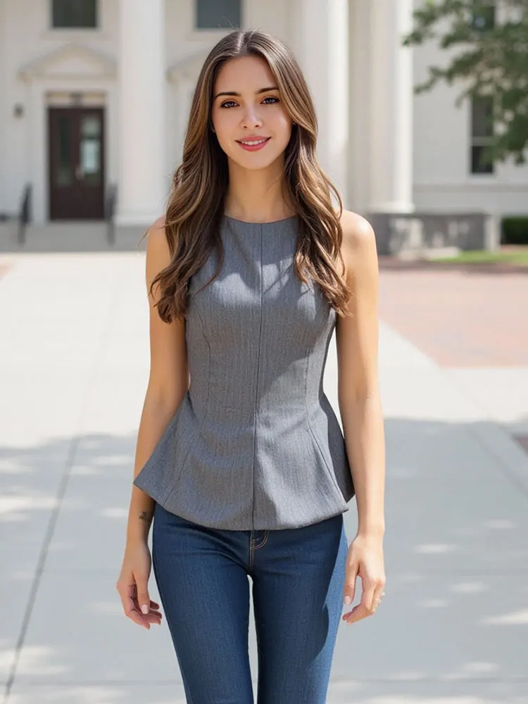 HH 2025 Women New Fashion Sleeveless Crop Top Elegant Solid O Neck Backless Bow Tank Tops Sexy Lady Party Slim Tops