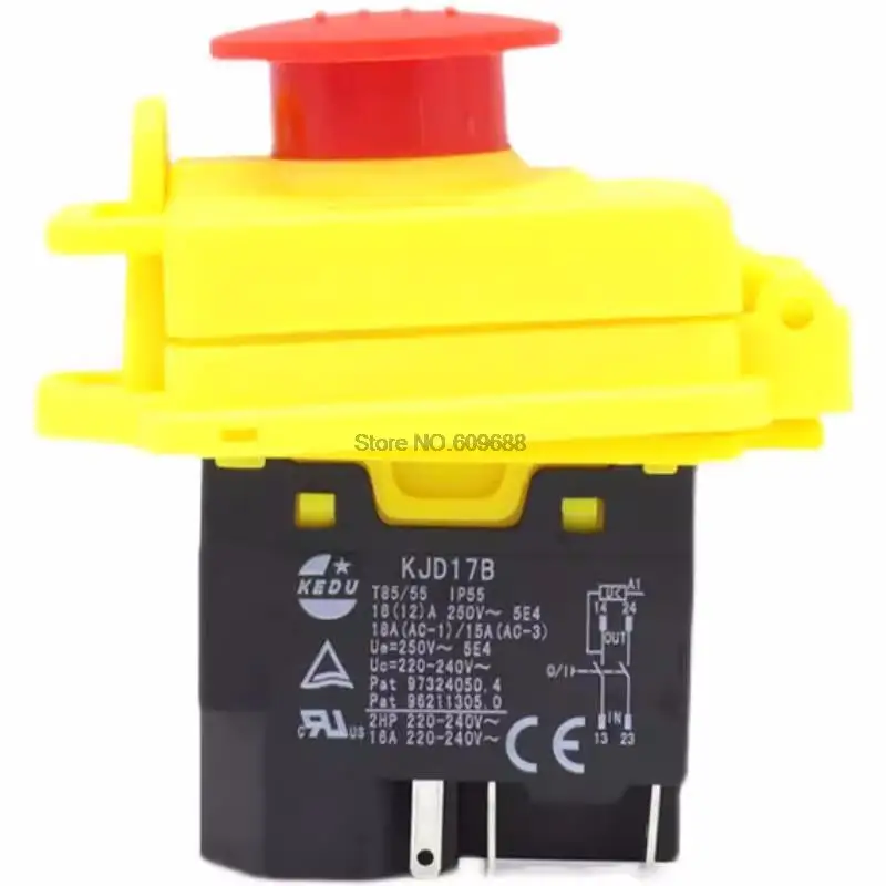 emergencia interruptor de botao kjd17b 120v 220v 2hp 16a 5 pin seguranca 03