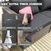 Outdoor Patio Sectional Furniture Set with Ottomans, Wicker Patio Furniture Conversation Sets Sofa for Backyard Garden 3