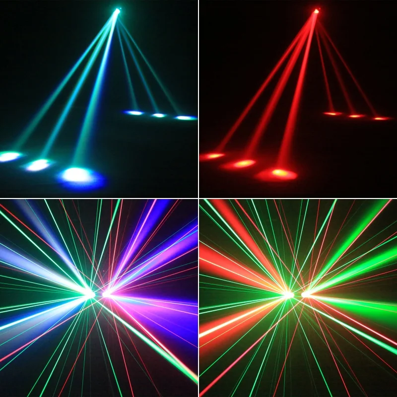 100W RGBW Double Head Moving Head Beam Rotating Light Remote Control RG Laser St