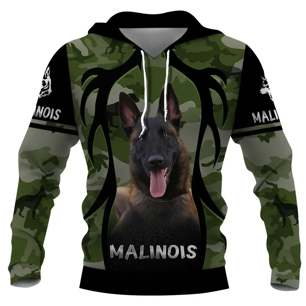 Cilocl Tiere Felpa Con Cappuccio 3D Grafik Tiere Camouflage Hunde Malinois Felpe Con Cappuccio Fashion Lustige Pullover Top Uomo Kleidung