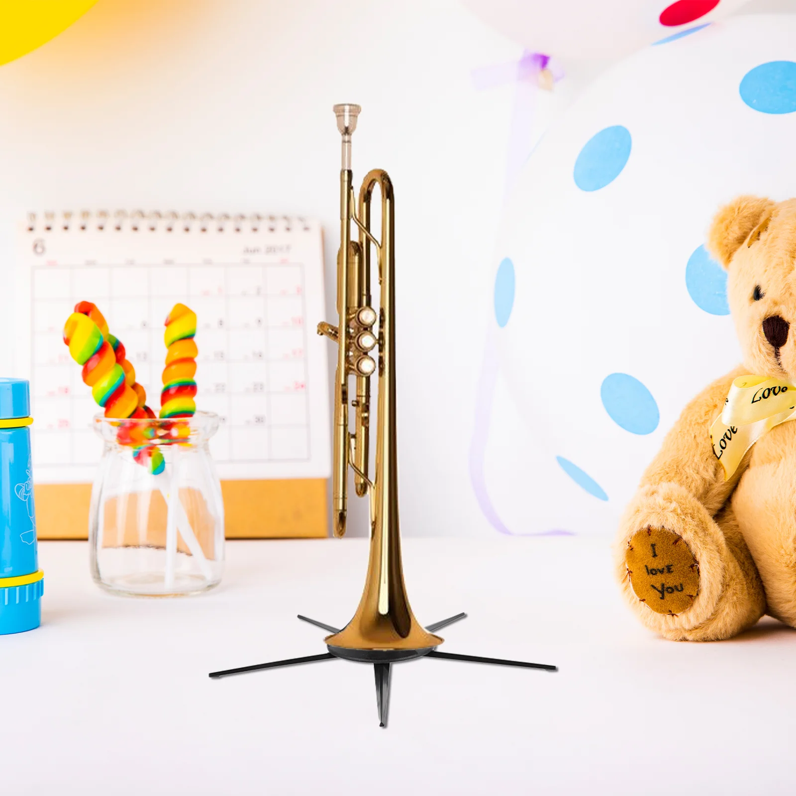 Folding Trumpet Stand Five Leg Bracket Holder Flugelhorn Display Rack Musical Instruments Practical Stand Durable ABS Material