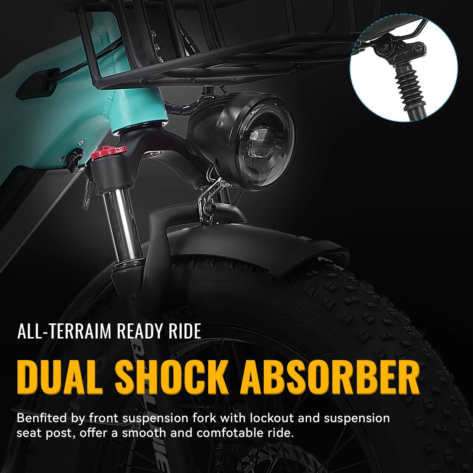 Off-road Snow Mountain Electric Bicycle 750W 12AH 20-inch aluminum alloy frame 35 km/h Baolujie BLJ-DP2003