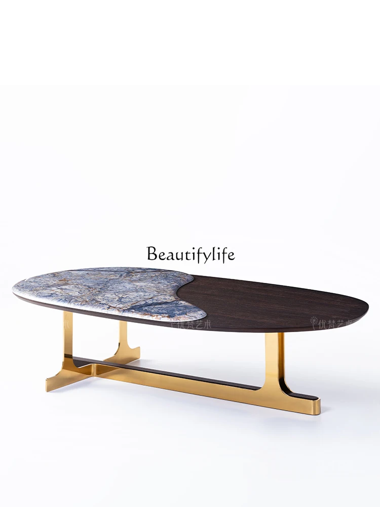 

Fashionable High-End Elegant Modern Stitching Household Marble Tea Table
