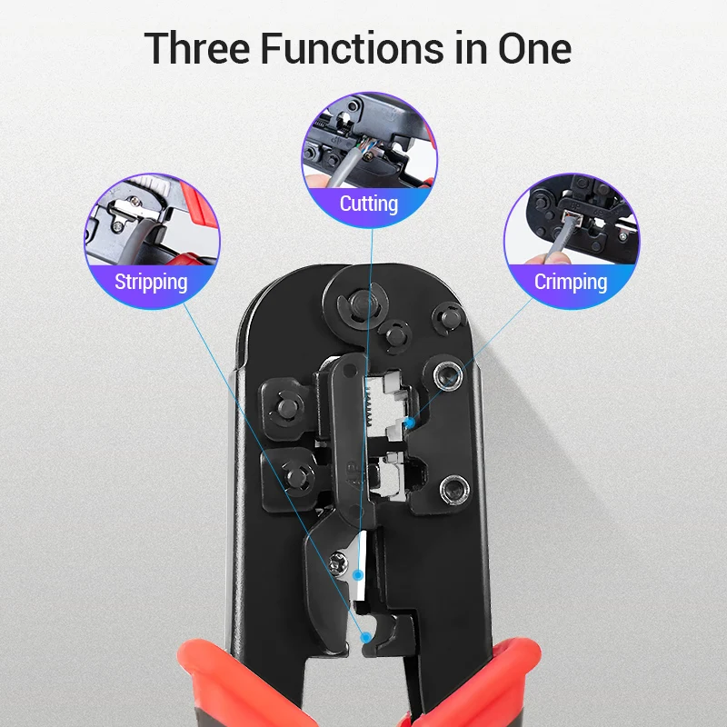 Vention RJ45 Crimping Tool RJ45 Network Cutting Tools 8P Crimper Cutter Stripper Plier for Modular RJ12 RJ11 Crimp Crimper