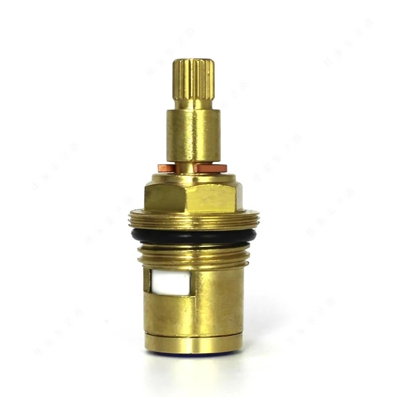 Single OR Double Tooth Faucet Replacement 45mm Brass 1/4 Turn G1/2" Ceramic Disc Cartridge Hot or Cold Tap Valve Faucet Spool