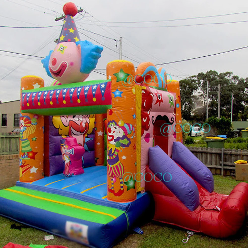 

free air ship to door,kids pvc rental inflatable bouncer trampoline jumper bouncy house,clown fun house inflatable with slide