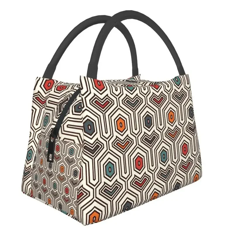 

Ankara Geometric Pattern Insulated Lunch Bags for Women African Tribal Art Thermal Cooler Food Lunch Box Outdoor Camping Travel