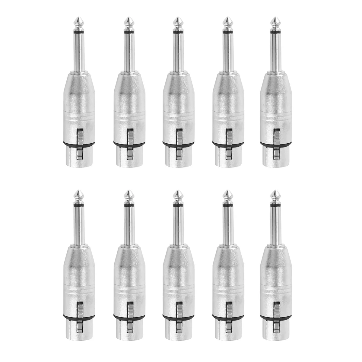 

10Pcs 3Pin XLR Female To 6.35Mm Male Mono Plug Lead Adapter Microphone Leader Adapter Microphone Adapter