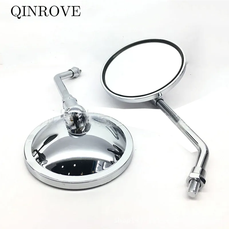 Accessori Moto Specchietto Retrovisore Abs 10Mm Specchietto Laterale Rotondo Grande Universale Per Kawasaki Z400 Z650 Z750 Suzuki Vstrom 650 1000