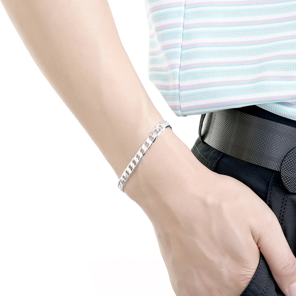 여성을위한 고급  6MM 기하학 체인 팔찌 목걸이 남자 패션 디자이너 파티 웨딩 쥬얼리 세트 선물