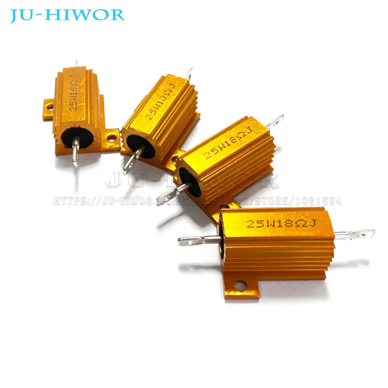 

RX24 25W Aluminum Power Metal Shell Case Wirewound Resistor 0.01 ~ 30K 1 2 3 5 6 8 10 20 100 150 200 300 500 1K 10K ohm