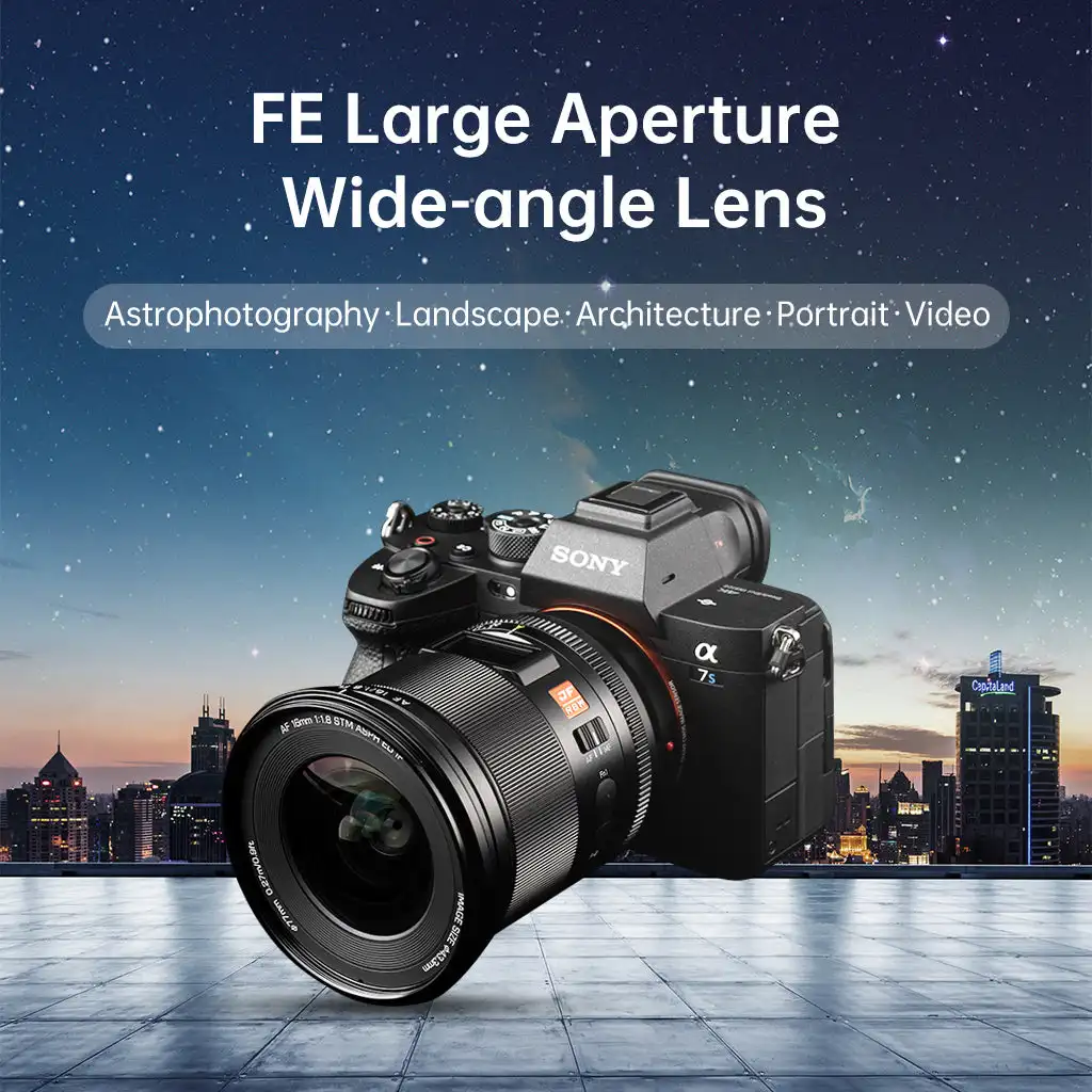 VILTROX 16mm F1.8 Sony Sony E Camera Lens Full Frame Large Aperture Ultra Wide Angle Auto Focus Lens For ZV-E1 A7RV FX30  ZV-E10