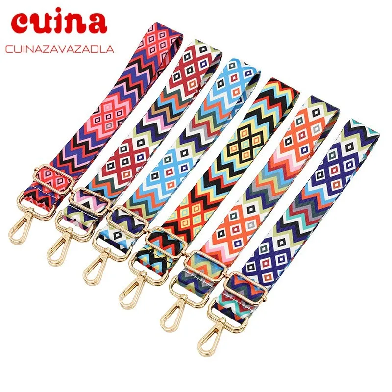 

New Rainbow Adjustable Obag Straps Nylon Colored Belt Bag Strap Hanger Handbag Accessories For Women Decorative Handle Ornament