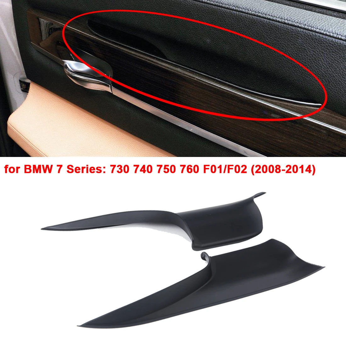 Car Interior Door Handle Cover Front Left Right Inner Doors Panel