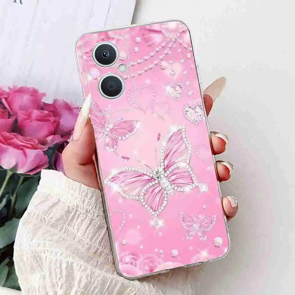 Oppo A96 5G 6.43인치 PFUM10 케이스 PHA120 고급스러운 사랑스러운 고양이 TPU 소프트 실리콘 커버 (Oppo Reno7 Z 5G CPH2343 폰 쉘용)