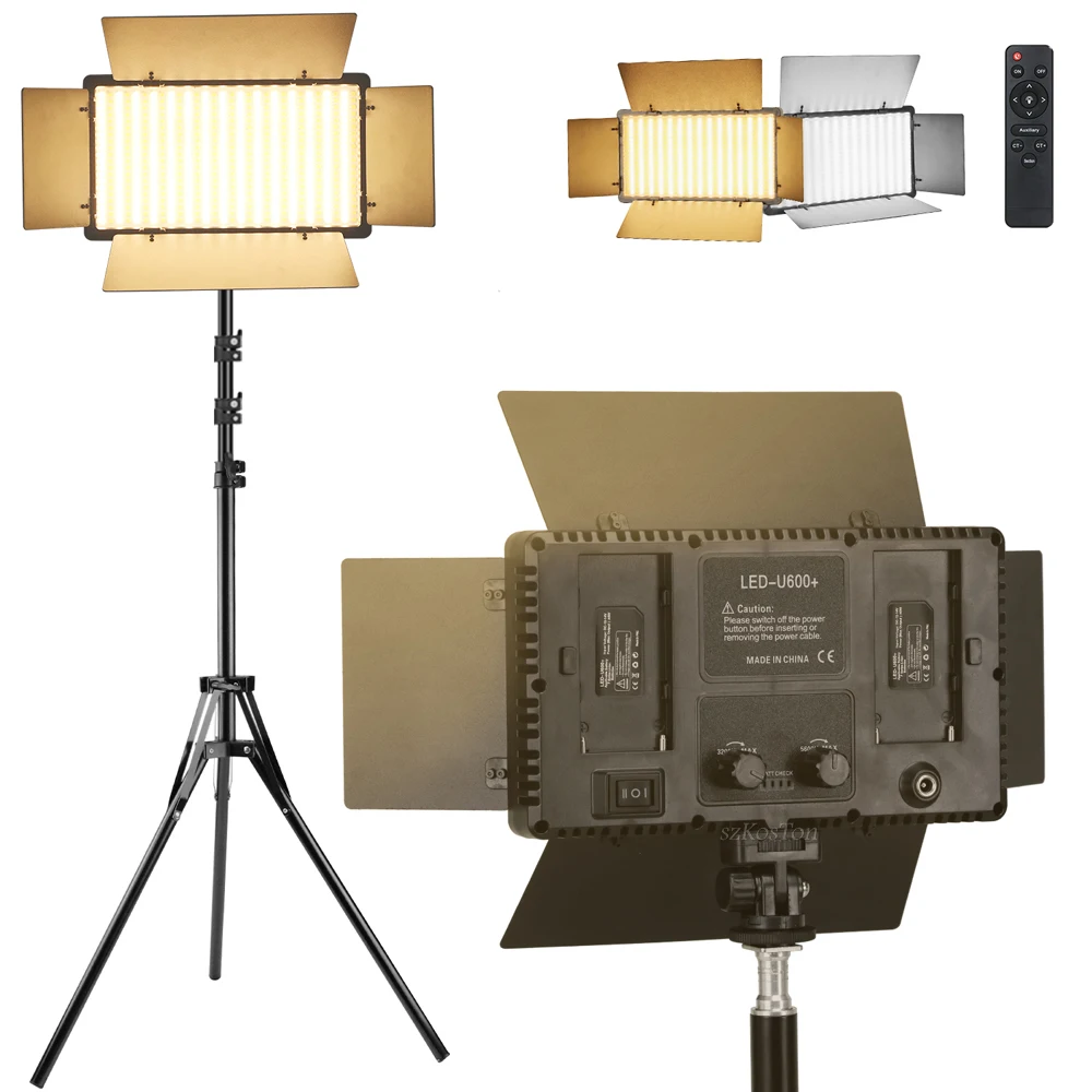 

Led-600 LED Video Light Panel Bi-Color 3200K-5600K Photography Lighting Panel On Camera Photo Studio Fill Lamp For Youtube Vlog