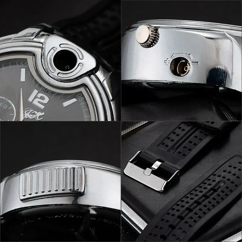 Outdoor Inflatable Lighter Fashion Metal Gas Windproof Portable Open Flame for Smoking Gift