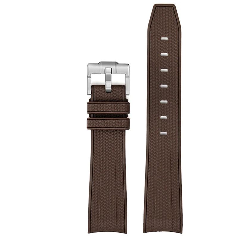 Diving Curved End Silicone Rubber Watch Strap, 20mm