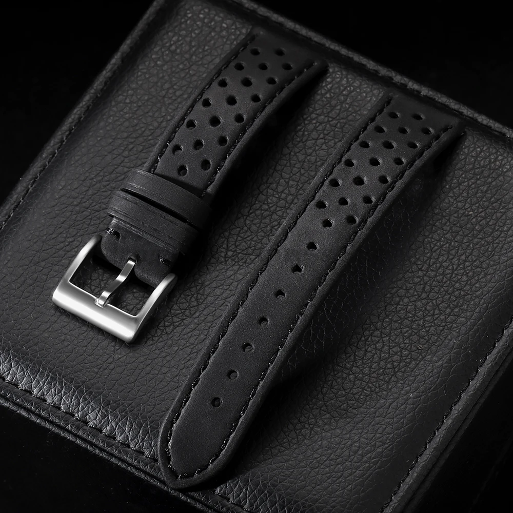 Genuine Cowhide Leather Retro Watch Strap - Elegant Sport Band, Multiple Sizes Available