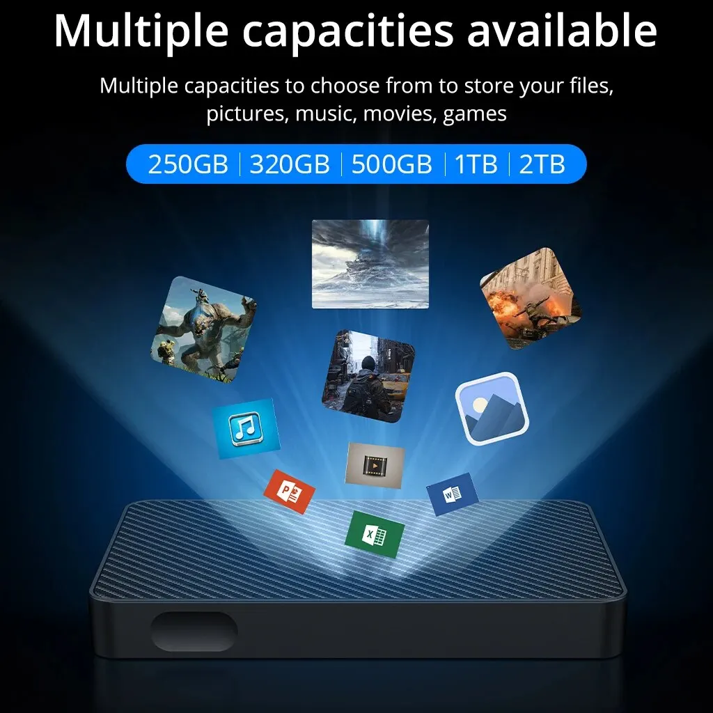 External Hard Drive 2.5 Portable Hard Drive HDD 250GB 320GB 500GB 1TB USB3.0 for Desktop PC Laptops Gaming Consoles TV PS5 Xbox external hard drive hard drive