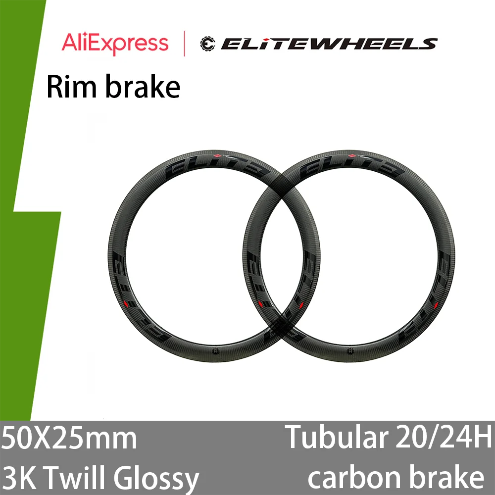 

ELITEWHEELS Hot Product PromotionsCarbon Fiber Wheels 50X25mm Tubular
