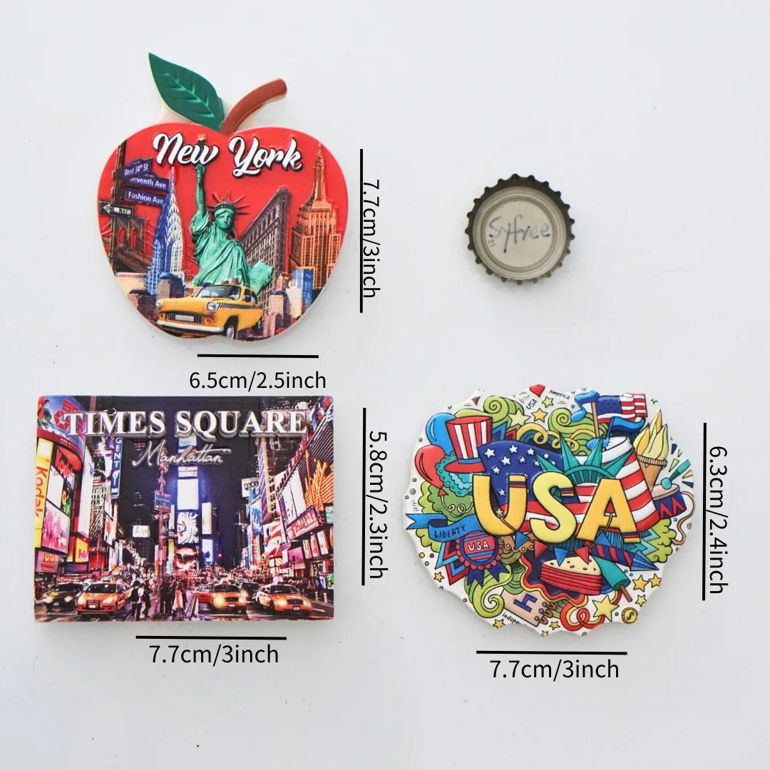 Magnetic Fridge Magnets Magnetic Sticker Magnetic Fridge Stickers American Attractions Styled Fridge Stickers American Style Fridge Magnets Times Square New York Magnets Home Decor