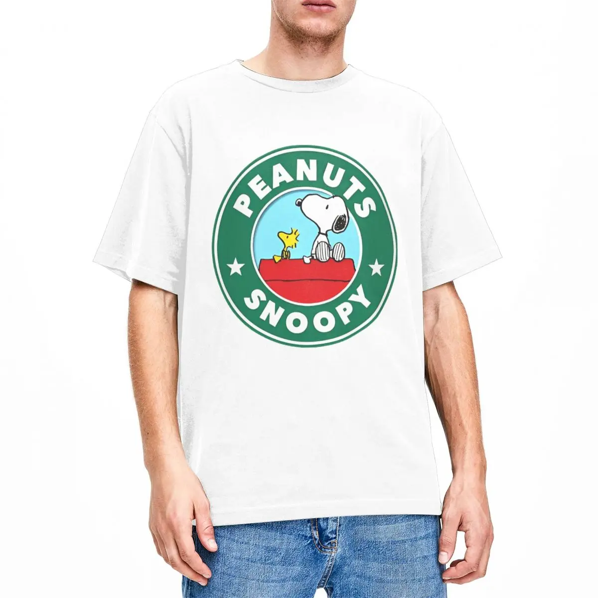 thumbnail image 1 of Camiseta de Peanuts Charlie Brown y Snoopy, camisetas básicas de verano Y2K, camisetas de tendencia de algodón puro para hombre, camisetas de diseño de manga corta, 1 of 5