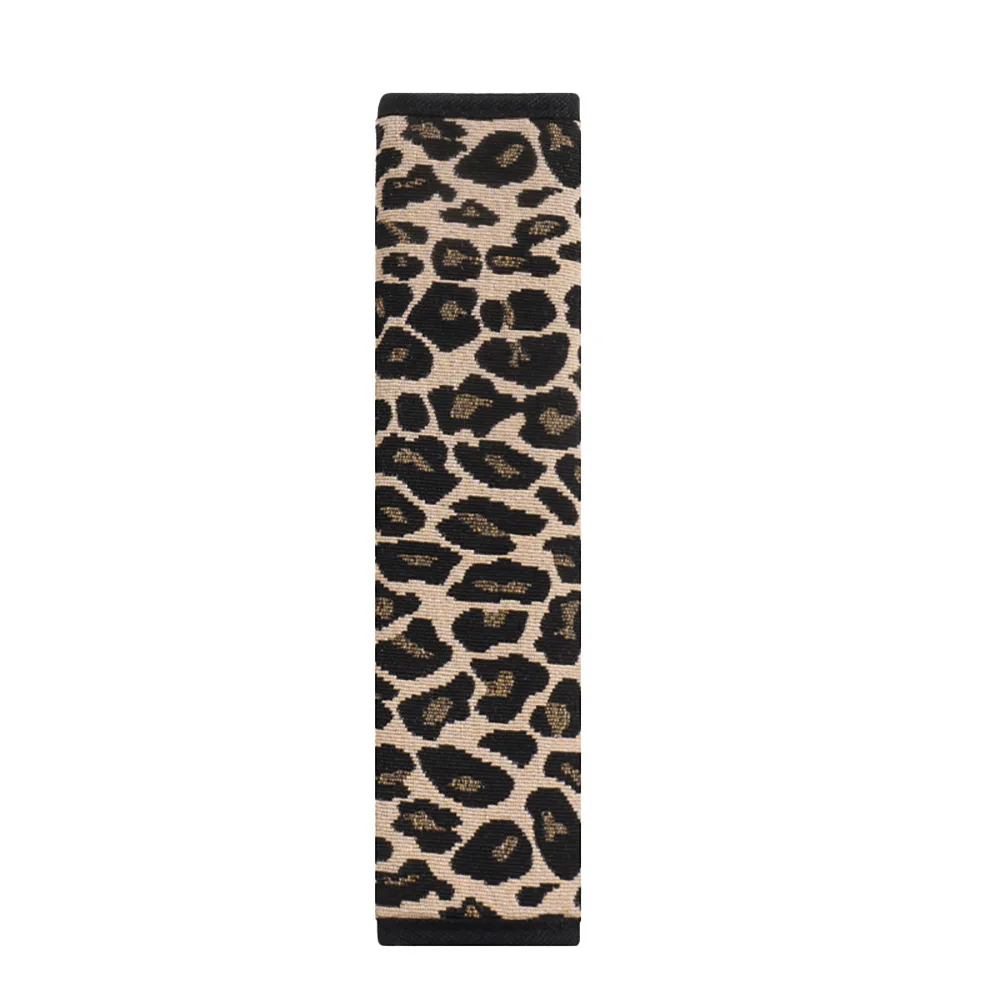 New Car Seat Belt Leopard Print Cover Anti-Choking Neck Protection Breathable Soft Shoulder Pads for Universal Vehicle