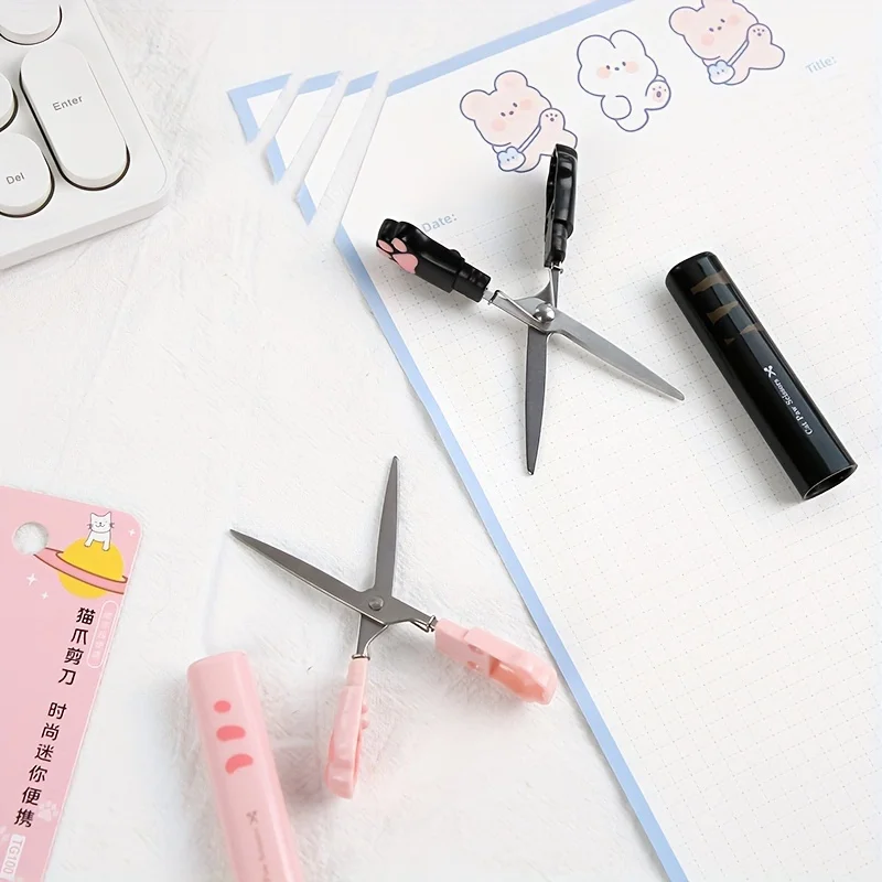 Kawaii Cat Claw Scissors Portable Cute Small Scissor Student Office Multi-functional Scissors Tiny Scissor Stationery - 5