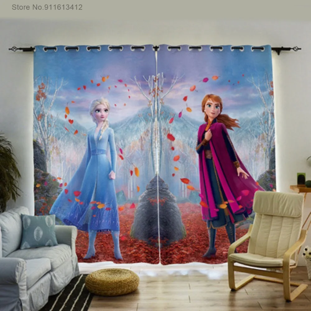 

Birthday Gift Frozen Elsa Anna Girl Bedroom Cartoon Anime Curtain Study Kitchen Blackout Curtain for My Favorite Girl