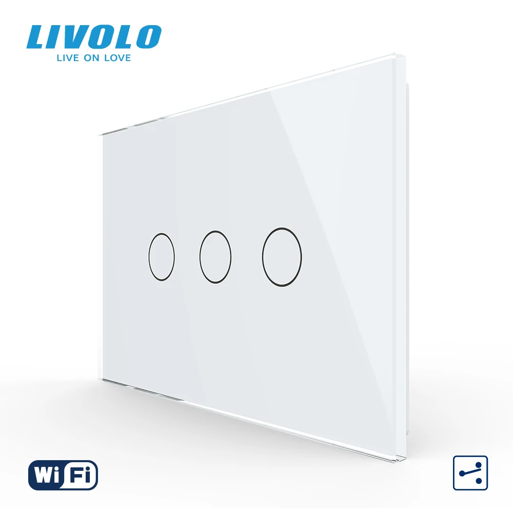 

Livolo US Standard Wifi Wall Touch Switch,Stair Wireless Control Light Switch ,3 Gang 2 Way 15A 110-220V for Smart Home