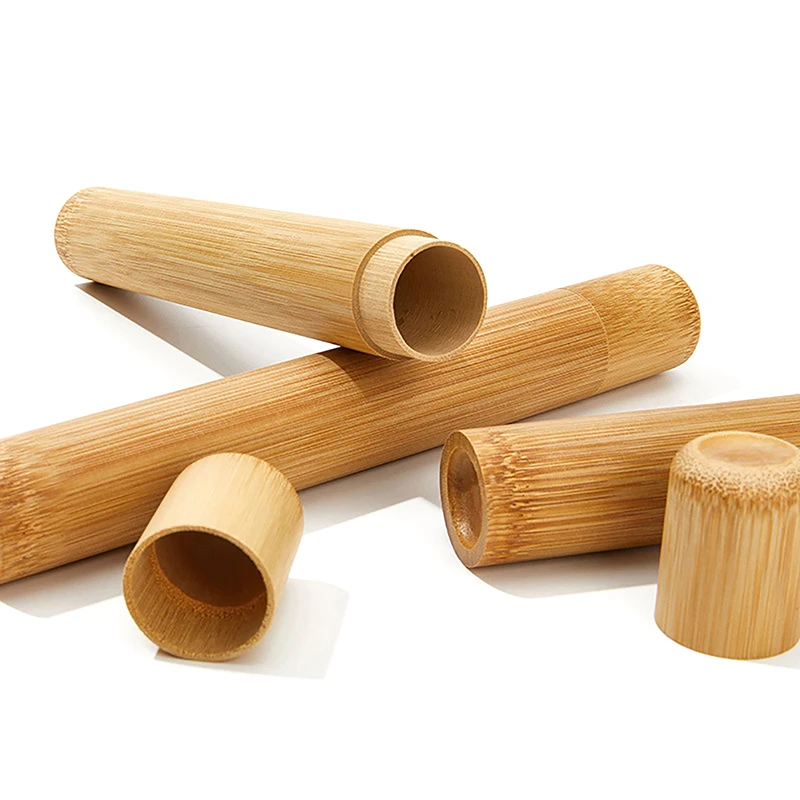 Natural Bamboo Case Eco Friendly Toothbrush Bamboo Tube 21cm For Adult Toothbrush Case Hand Made Tooth Brushes Accessories toothbrush holder toothbrush case
