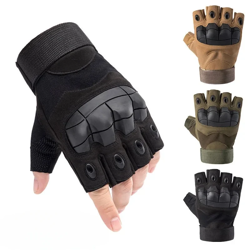 Fingerless Gloves bicycle Men's gloves Shooting Paintball Motorcycle Gloves Combat Hard Knuckle Glove cycling gloves motorcycle gloves sport gloves sports half finger gloves military gloves