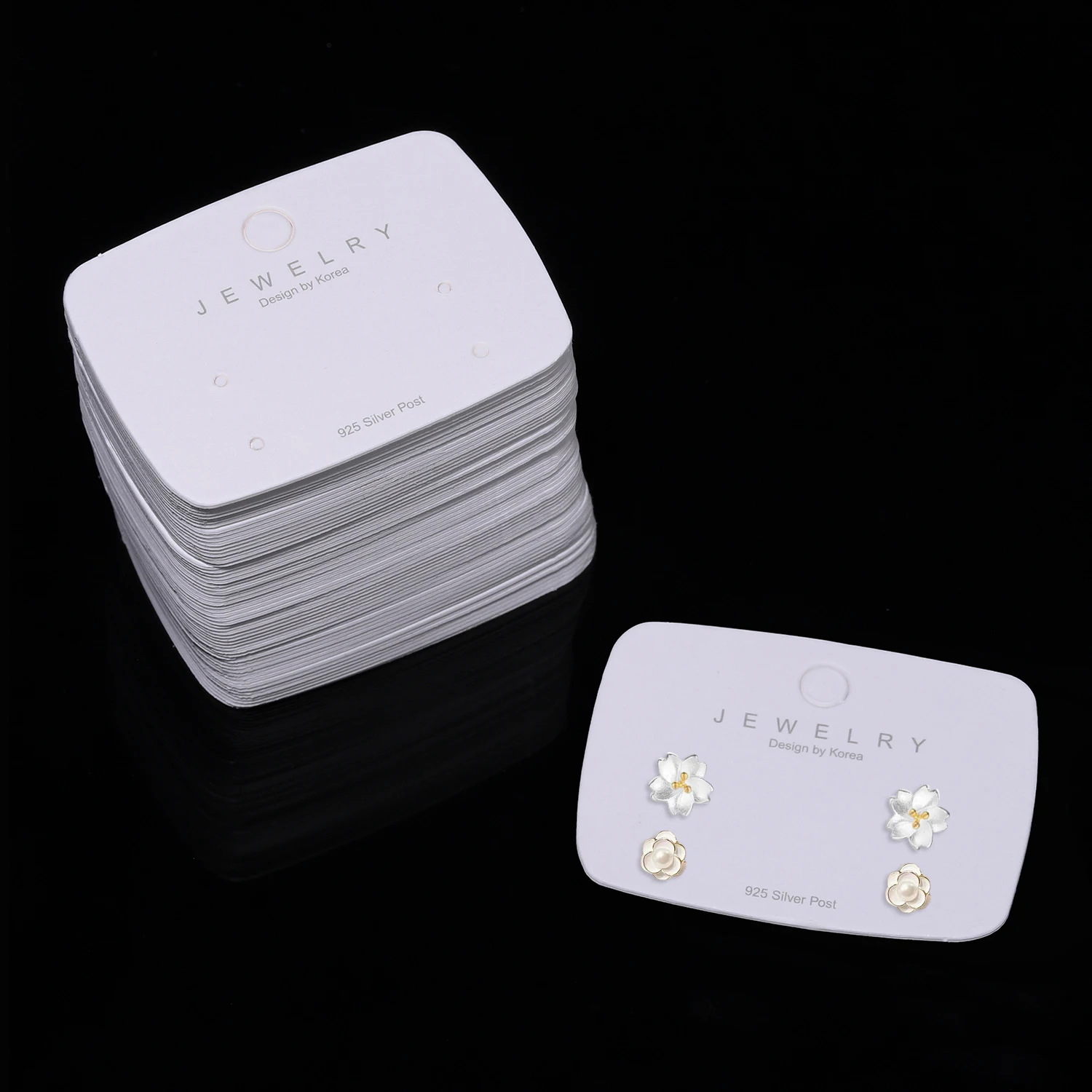 50pcs 4x5.5cm 6x7cm Necklace Earrings Ear Studs Card Blank Jewelry Display Card Kraft Paper Holder Card for Jewelry Accessories