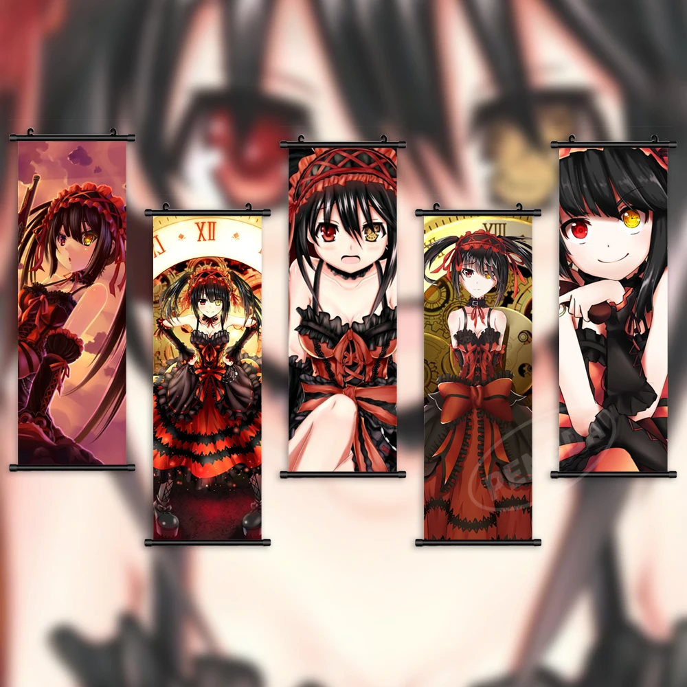 

Настенный постер Yatogami Tohka, фото на холсте, с рисунком даты и прямой трансляции, Свиток, Настенная роспись, прикроватный фон