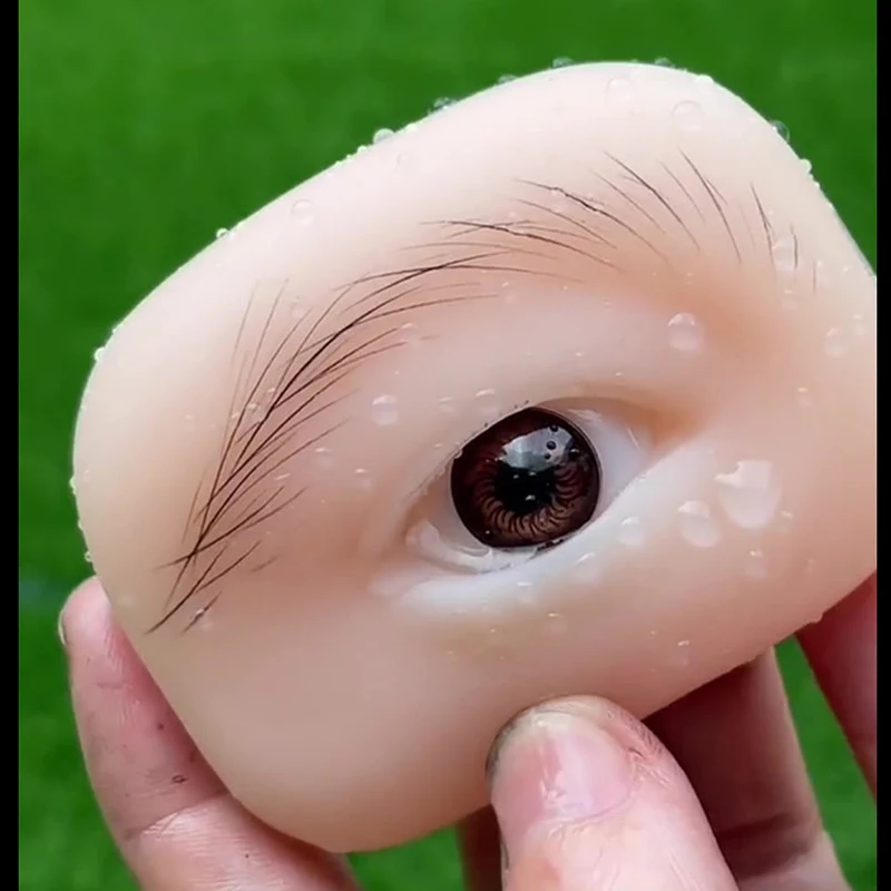 재사용 가능한 5D 연습 메이크업 실리콘 얼굴 눈 메이크업 연습 보드 패드, 실리콘 생체 공학 피부 메이크업 얼굴 눈썹