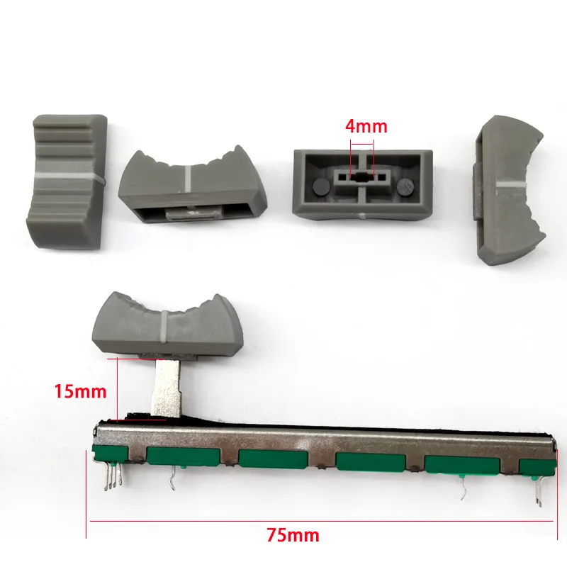 2Pcs Pioneer Potenziometro Scorrevole Push Rod B10K Pioneer Djm 400 500 600 Mixer Volume Push Rod Grey Hat