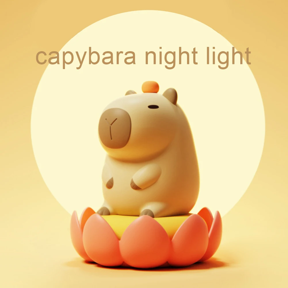 LED Night Light Cute Capybara Night Lamp 800mAh Battery Capybara Night Light For Boys, Girls, Kids 4.33x4.37x4.39 In