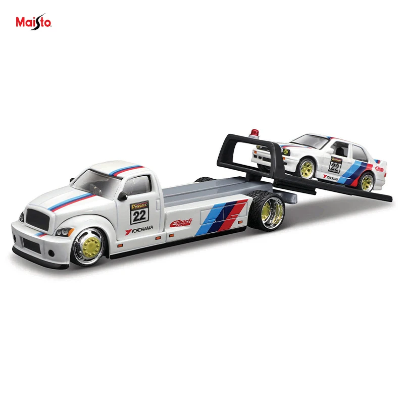 No Box Maisto 1:64 Flatbed/1988 Bmw M3 E30 1965 Ford Mustang Elite Trasporto Pressofusione Modello Di Auto Collezione Regalo Giocattolo