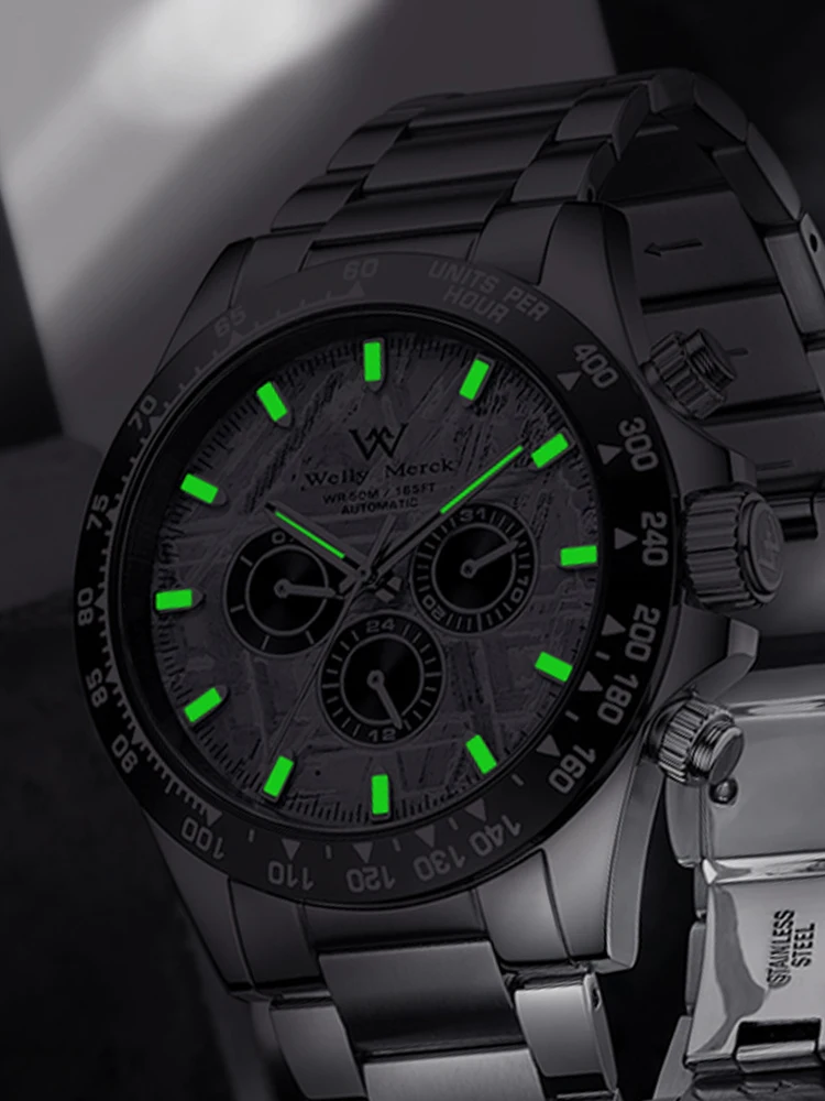 Welly Merck Men's Luxury Watch Diver's Watch Waterproof Luminous Sapphire Glass Reloj Hombre Automatic Mechanical Watches