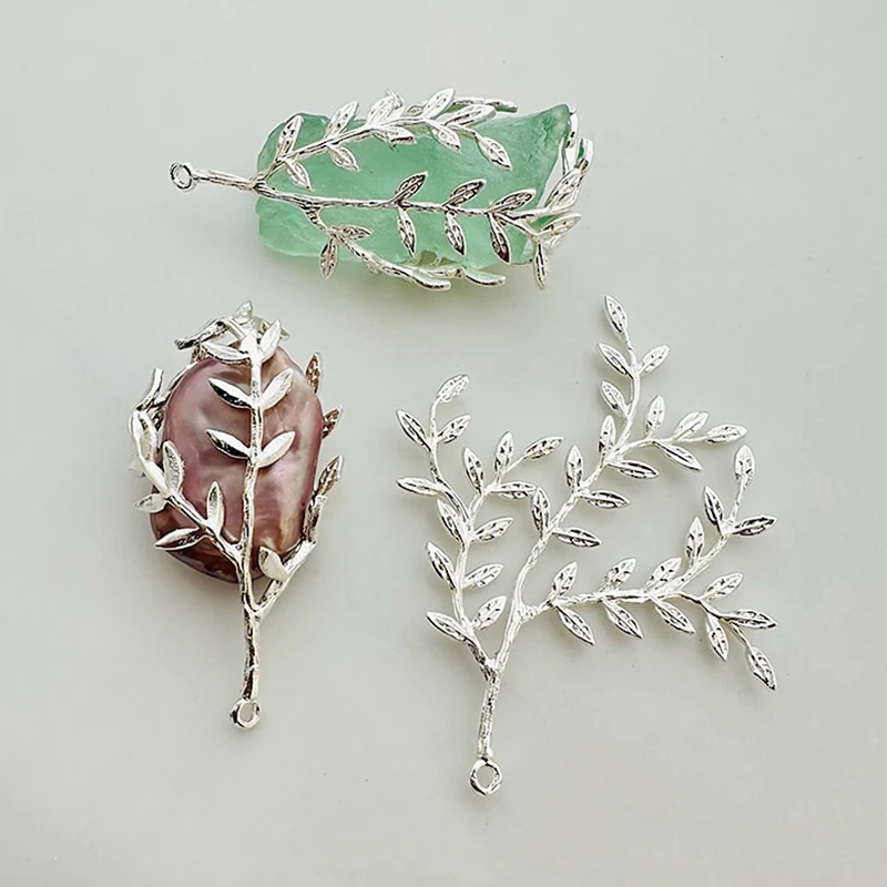 rvore-Ramo-Em-Branco-Base-Colar-Pingentes-Chapeamento-De-Prata-45x50mm ...