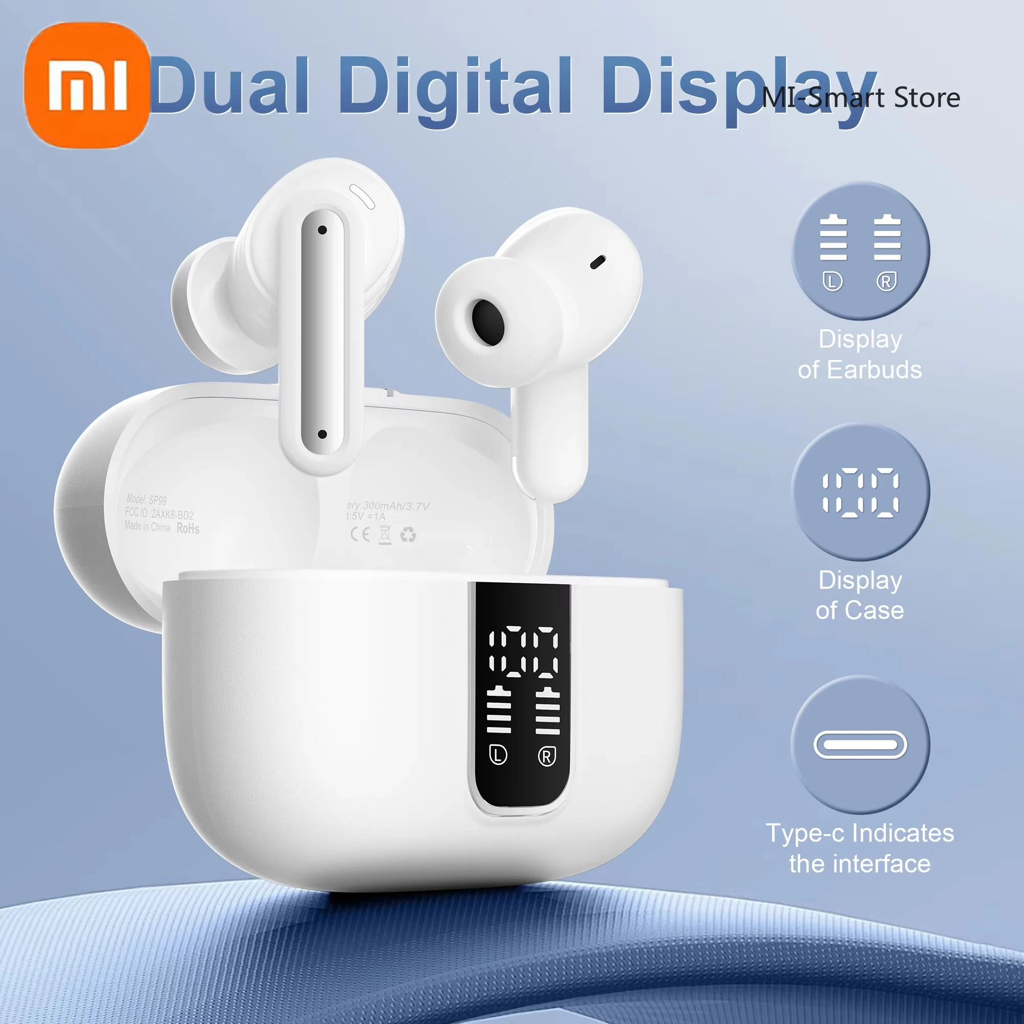 Xiaomi Wireless Bluetooth Earphones Comfortable Wear Digital Display Screen Zero Delay Gaming Earphones In ear Headphones