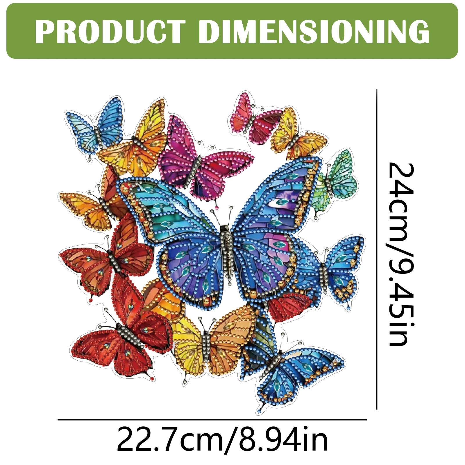 2D Flat DIY Diamond Art Pendant Double-Sided Printed Single-Side Drill Diamond Painting Set Window Hanging Art for Home Decor