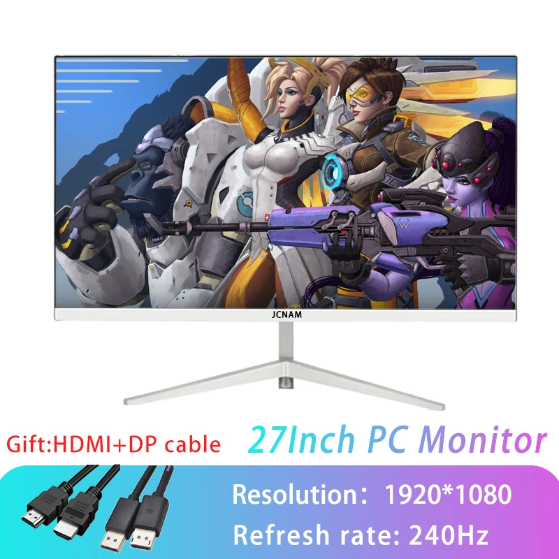 JCNAM ũž ̸ӿ ǻ ȭ  1080p ÷  HDMI  DP  PC Ϳ  27 ġ  240Hz