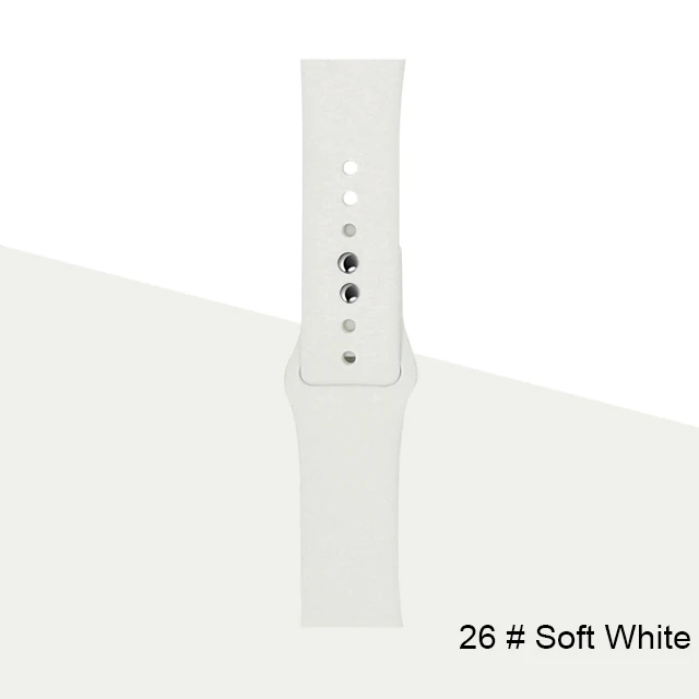 Silicone Strap For Apple Watch band 45mm 41mm 44mm 40mm 38mm 42mm Watchband Bracelet Correa For Iwatch Series 6 Se 5 4 3 7 Soft-White-26
