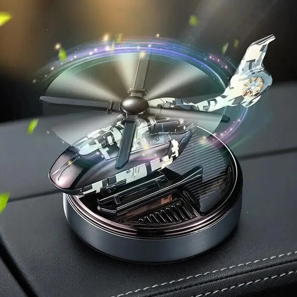 Car Air Freshener Solar Helicopter Interior Decoration Propeller Rotating Auto Flavoring Perfume Diffuser Supplies