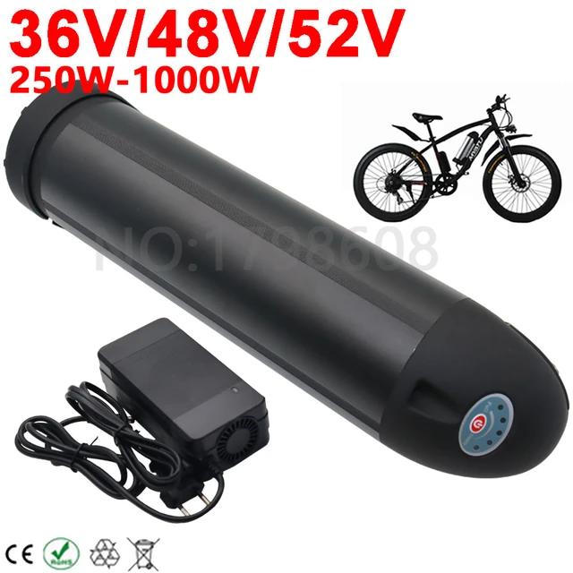 Batterie Lithium-Ion pour Vélo Électrique, 52V 48V 36V 10Ah 13Ah