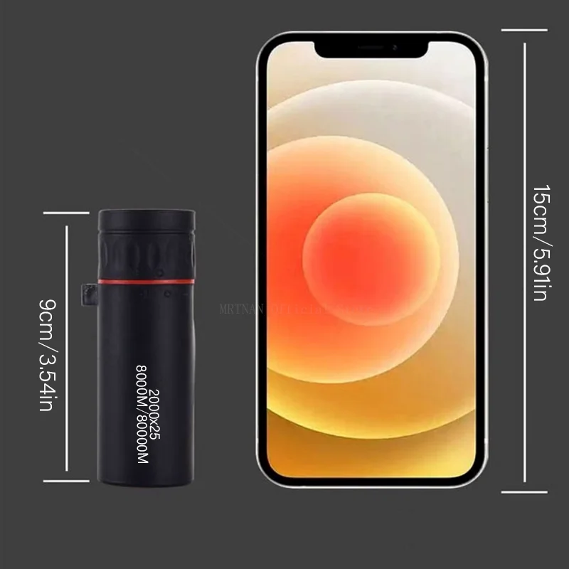 S8b48c753d64d4584b4f226e7d5639af9k 2000x25 monokularowy dalekosiężny zasięg nocny 12X powiększenie HD monokularowy kemping akcesoria myśliwskie potężny teleskop Mini telefon